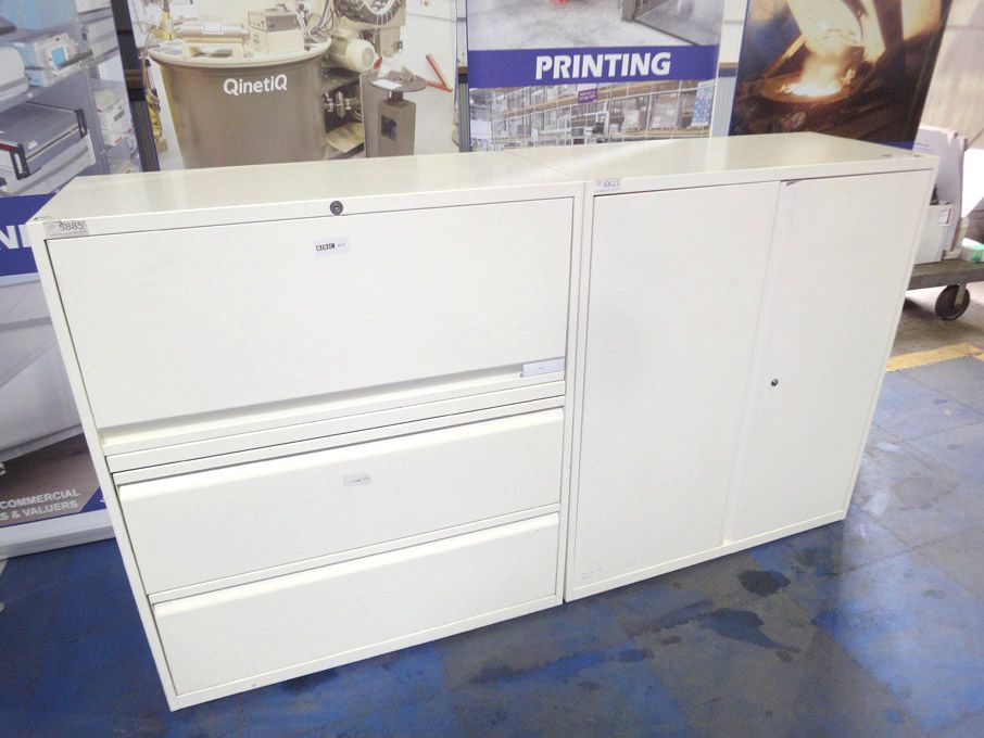 Bisley white metal 2 door storage cupboard, 1000x4...