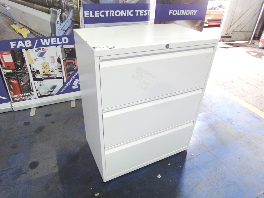 Bisley metal white, 3 draw storage cupboard, 800x4...