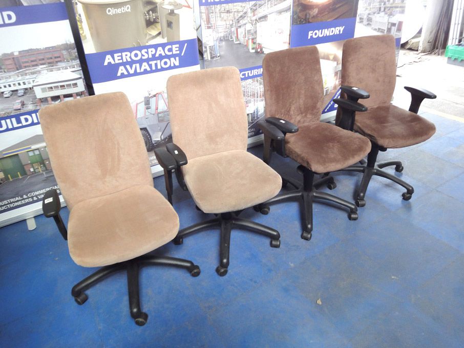 2x Albion beige upholstered & 2x Albion brown sued...