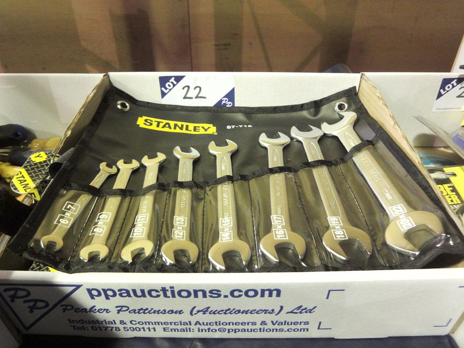 4x Stanley 8 piece open ended spanner sets, 6mm to...