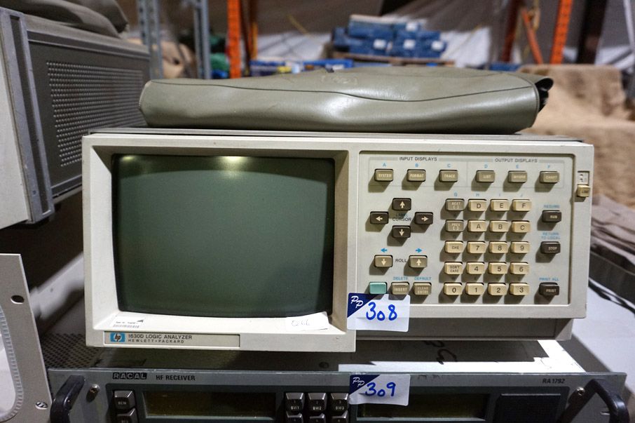 HP 1630D logic analyser with probe pods & grabbers