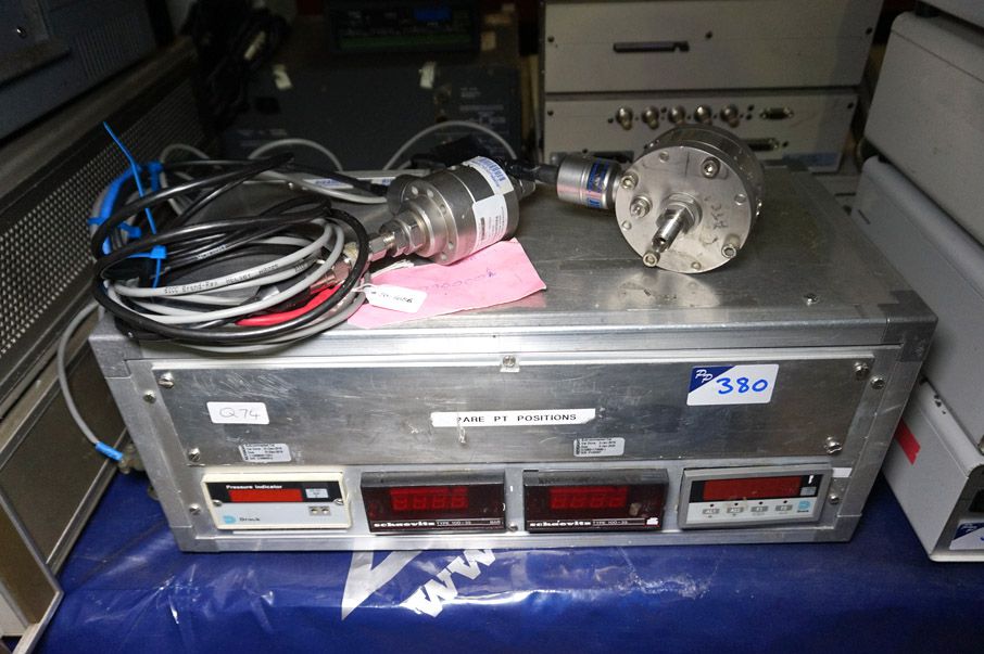 Pressure test rack, 2x Druck gauges, 2x Schaevitz...