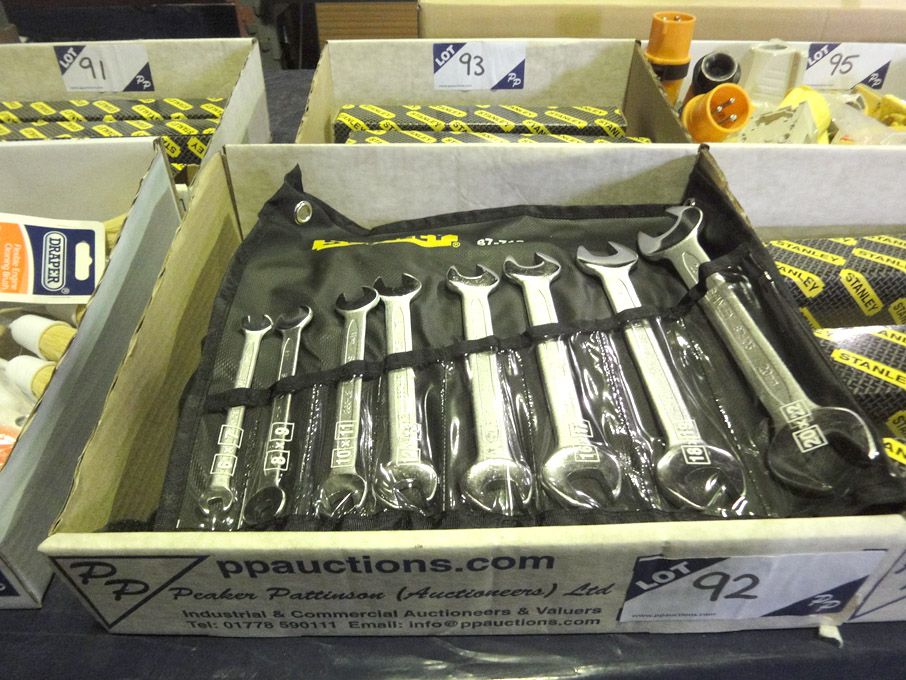 3x Stanley 8 piece open ended spanner sets - lot...