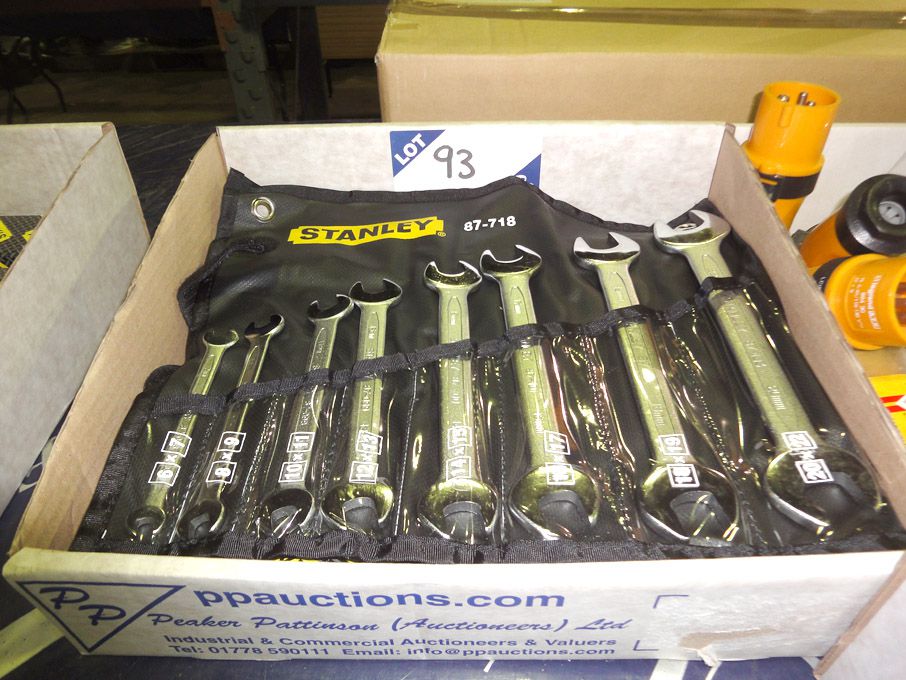 3x Stanley 8 piece open ended spanner sets - lot...