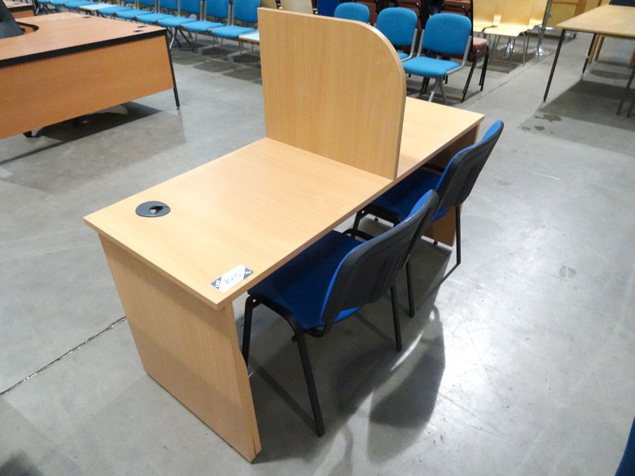 1600x600mm rectangular beech office table with cen...
