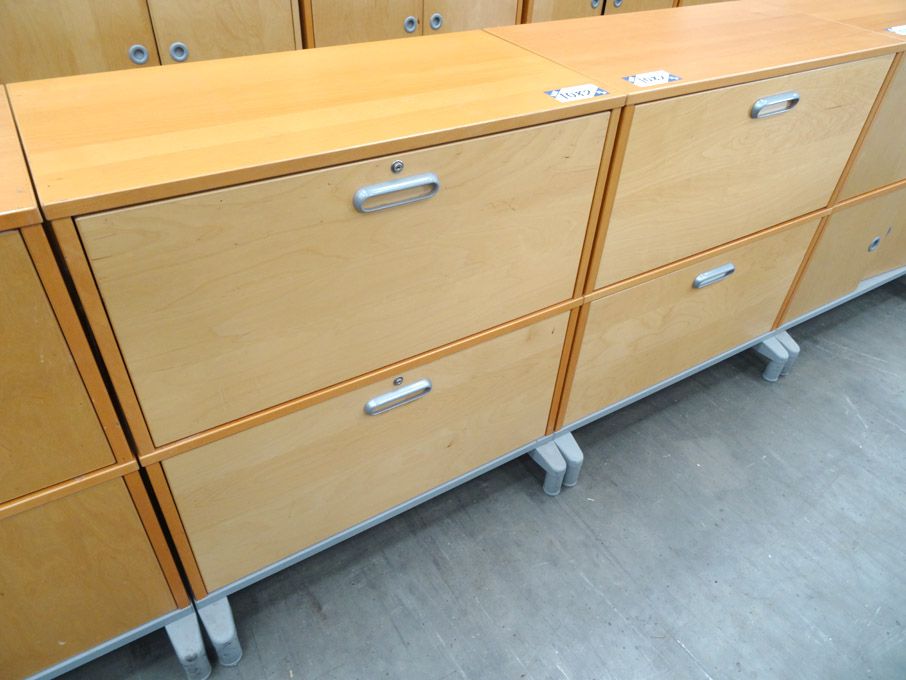 2x Ikea 2 drawer wooden filing cabinets, 850x430x9...