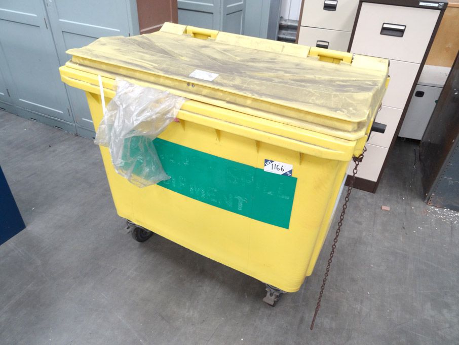 Emergency spill kit in yellow wheelie bin