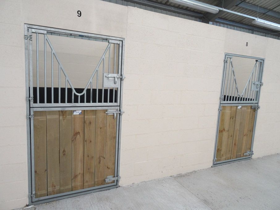 2x stable doors, 2 section solid wood / steel barr...