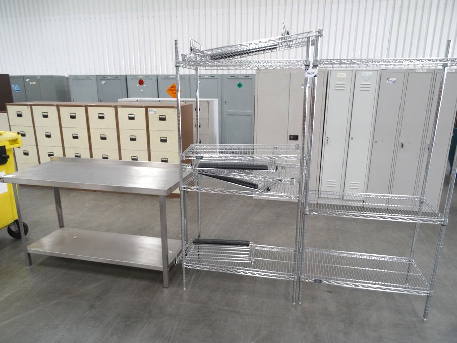 1500x600x870mm stainless steel table & 2x stainles...