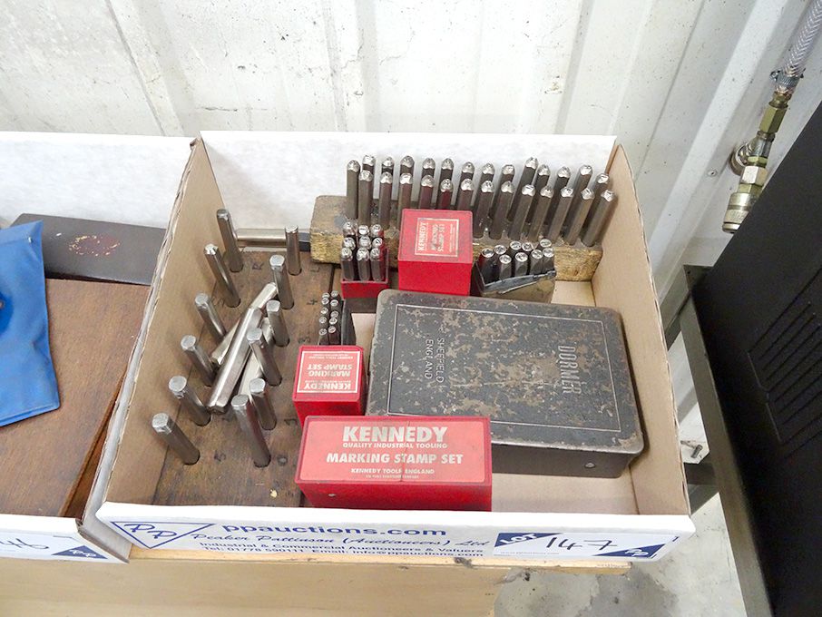 Qty Kennedy, Dormer etc marking stamp sets, drill...