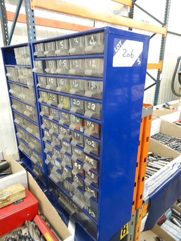 Multi drawer storage cabinet with contents inc: sl...