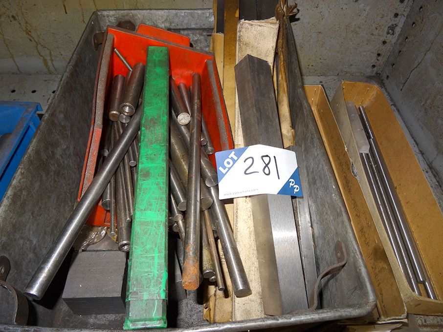 Qty various tool steel, silver steel round bars on...