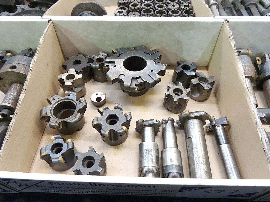 Qty various tip milling cutter heads to 5" approx