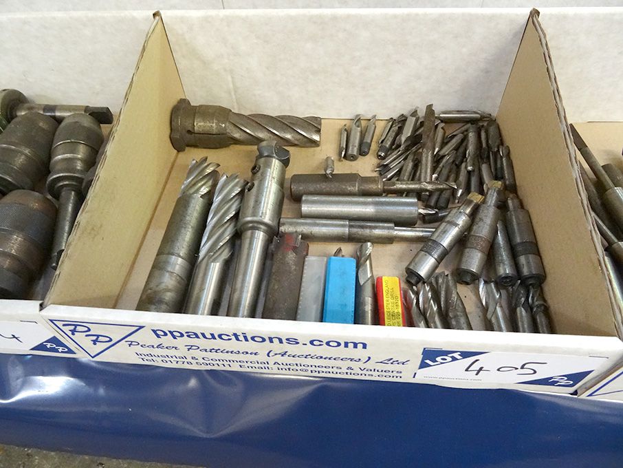 Qty HSS end mills, slot drills etc