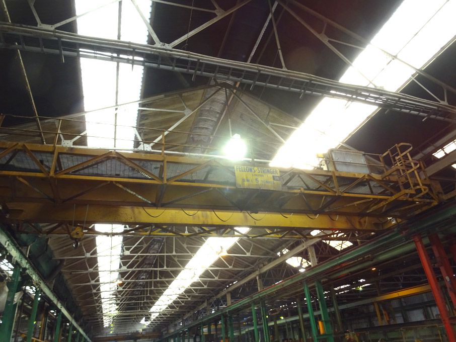 Fellows Stringer 5 ton twin girder overhead crane,...