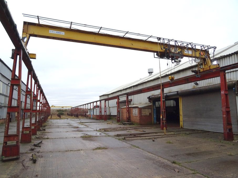 Mercia 5000kg SWL overhead travelling crane, 12m s...