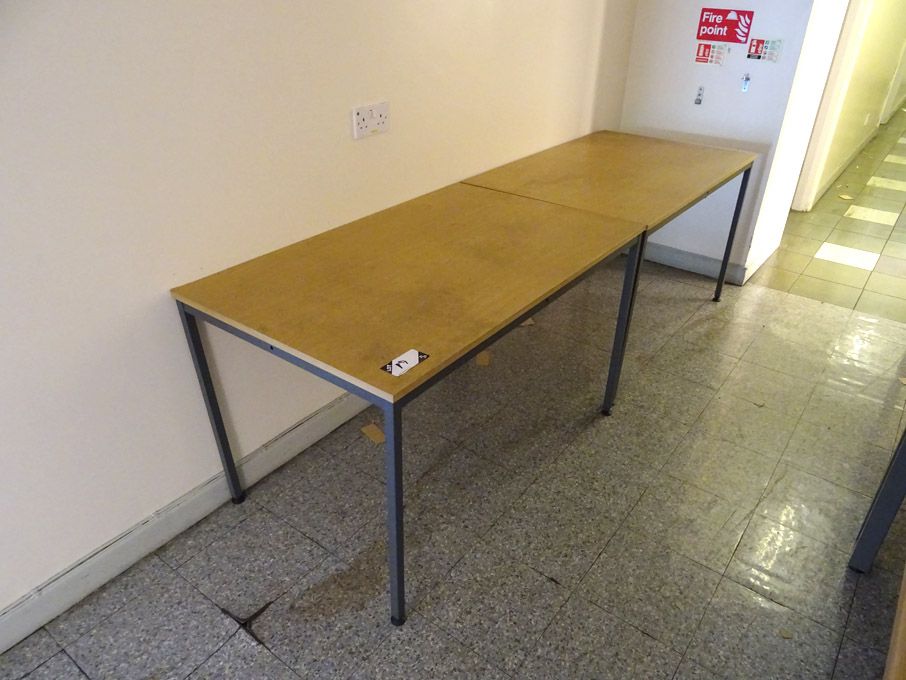 2x rectangular beech wooden desks, 1200x750mm appr...