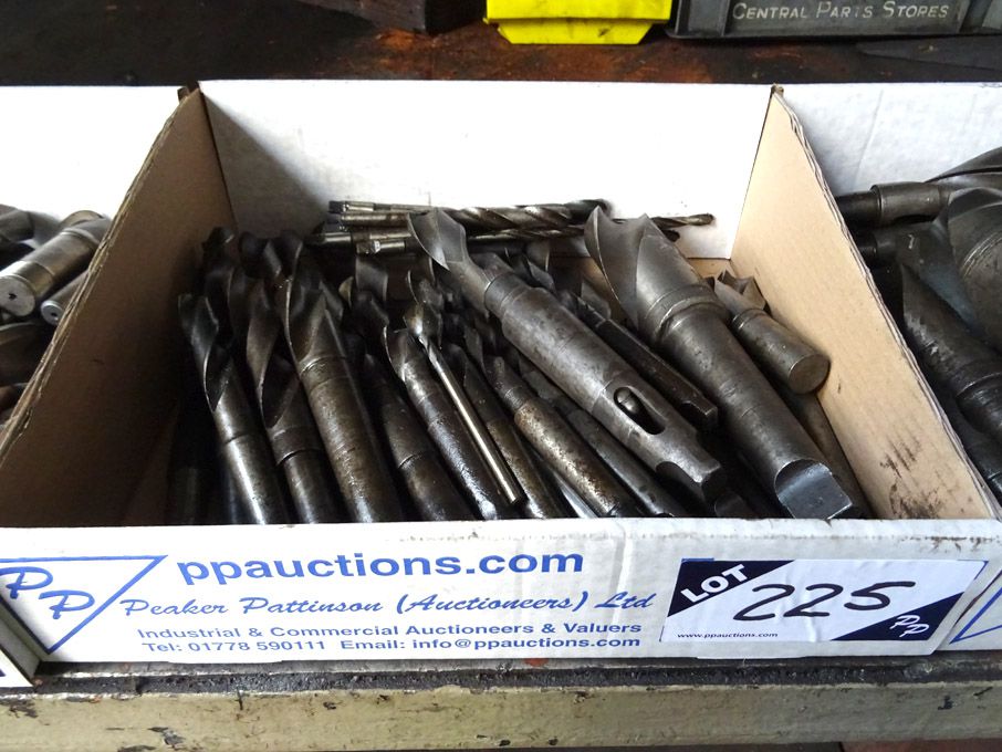 Qty HSS taper shank twist drills to 1 3/4" approx...