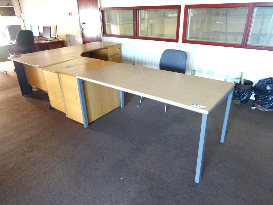 1800x800mm L shape beech wooden office table with...