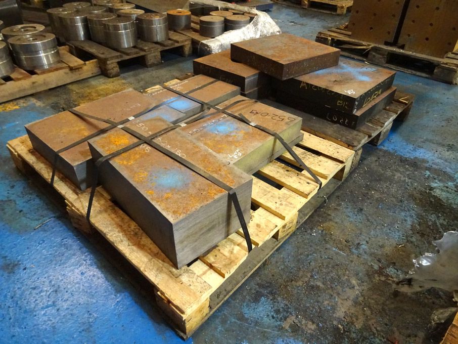 Qty various H13 tool steel raw die blocks, 1350kg...