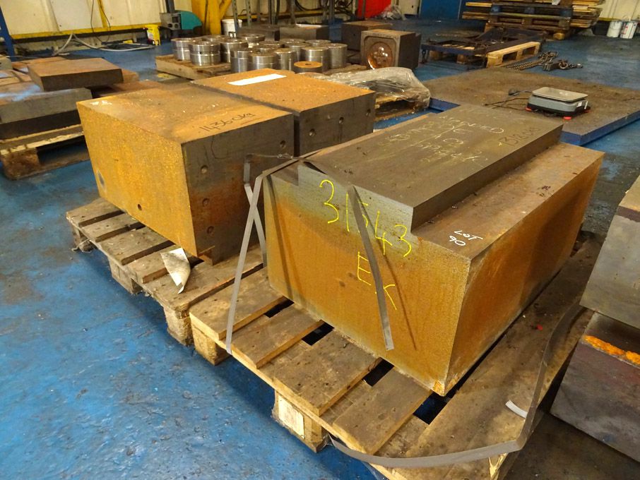 Qty various H13 tool steel raw die blocks, 2750kg...