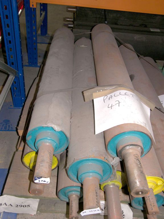 6x steel rollers, 1130mm long approx x 170mm dia (...