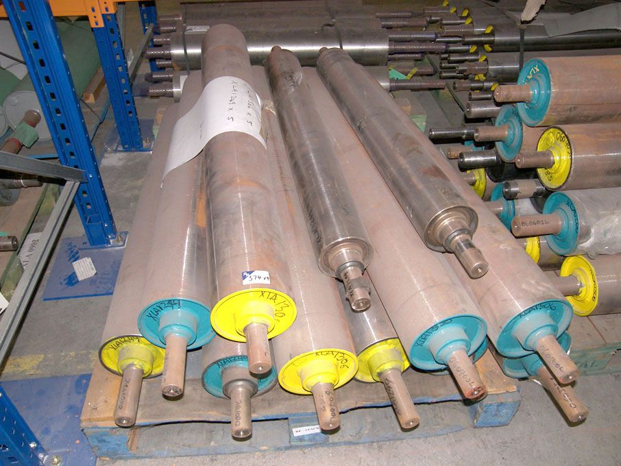 9x steel rollers 170mm dia, 1220mm long (unused)