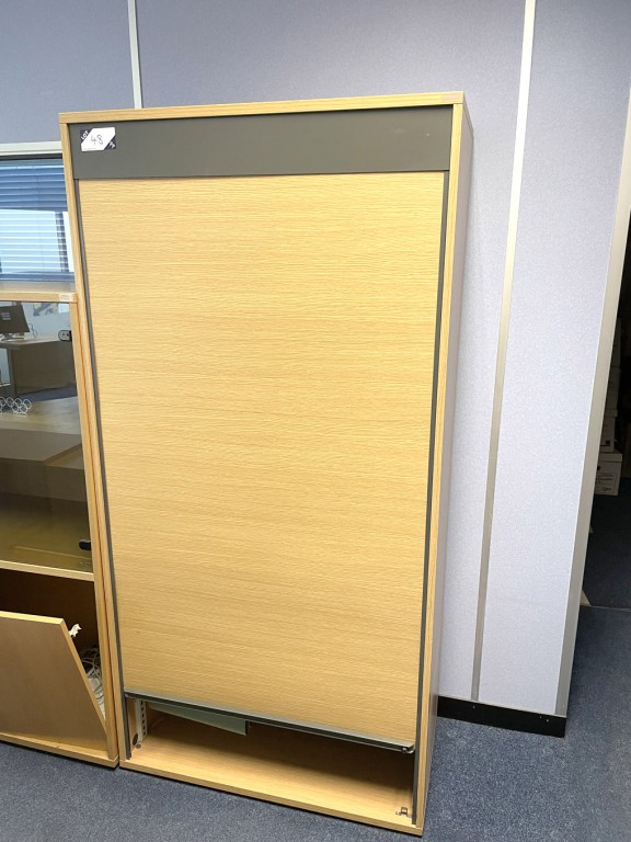 2x Project sliding door multi shelf storage cupboa...