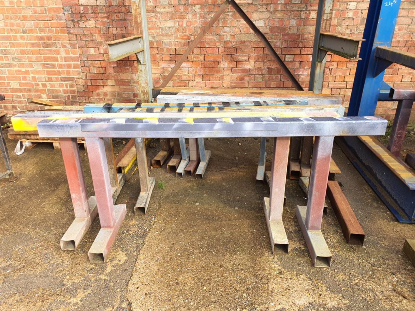 9x various steel box section work stands, 1800x920...