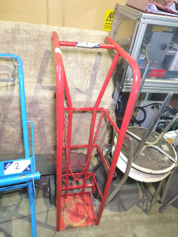 Red bottle sack trolley - lot Located at: PP Saler...