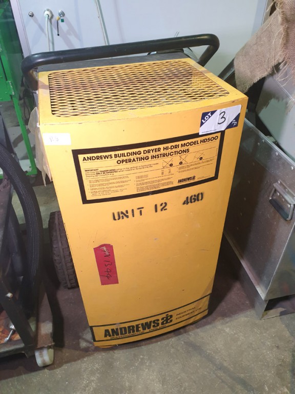 Andrews HD500 building dryer dehumidifier, 480m3/h...