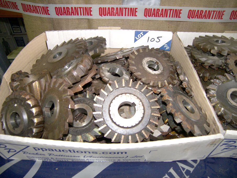 Qty HSS side & face milling cutters to 6" approx -...