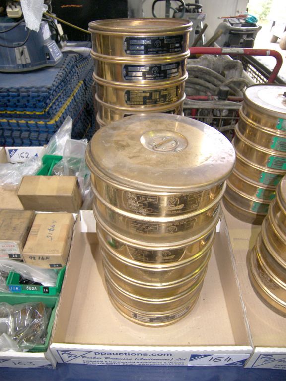 Qty laboratory test sieves in 2 boxes - Equipment...