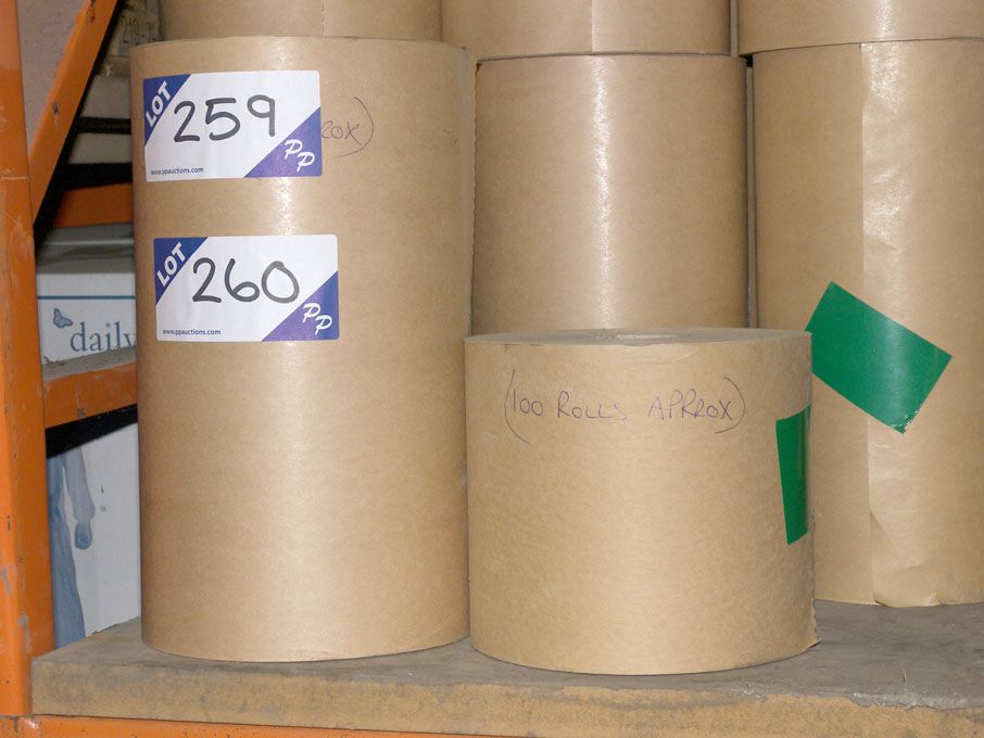 25 rolls 150mm wide & 25 rolls 300mm wide brown pa...
