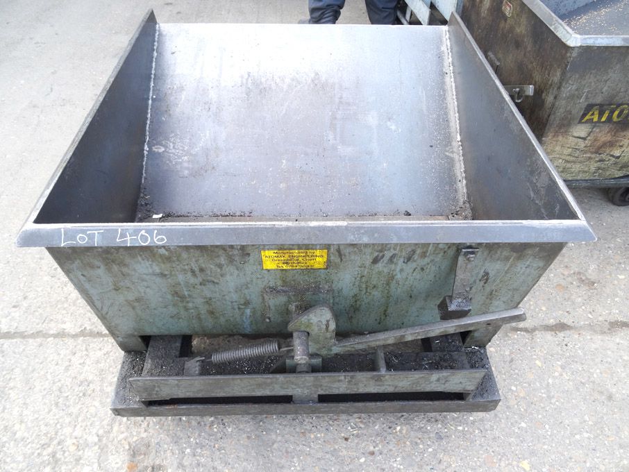 Atomak mobile forkable tipping skip, 750x750x250mm...