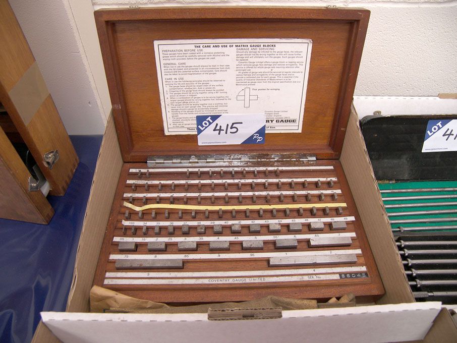 Coventry E81 imperial slip gauge set - Equipment l...