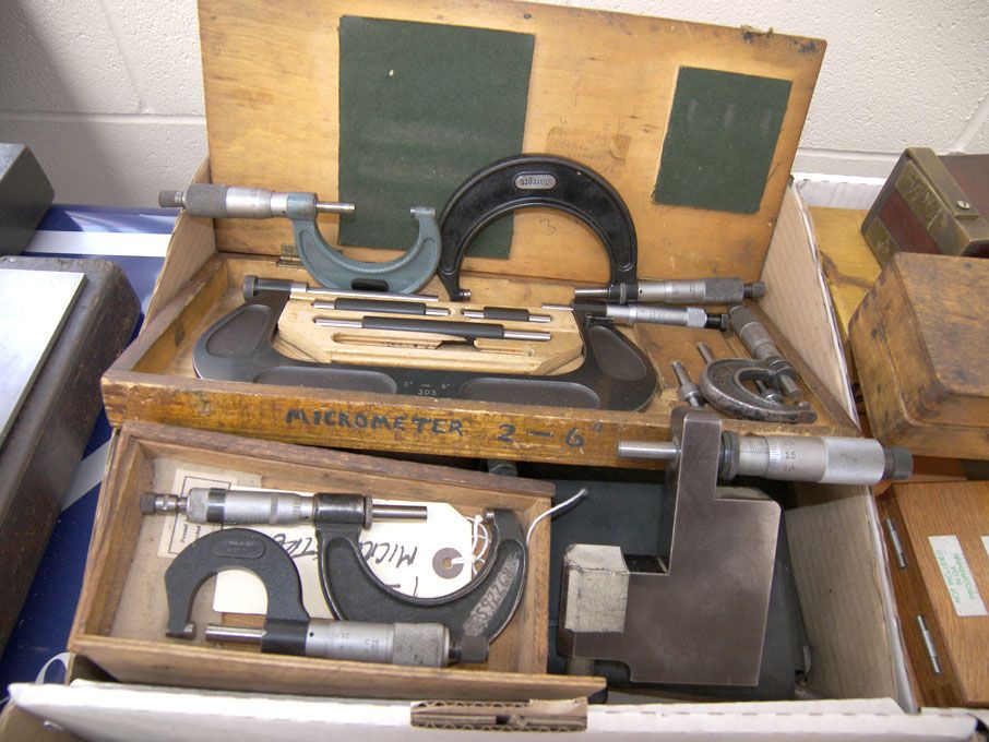 Qty Moore & Wright, Starrett etc micrometers to 6"...