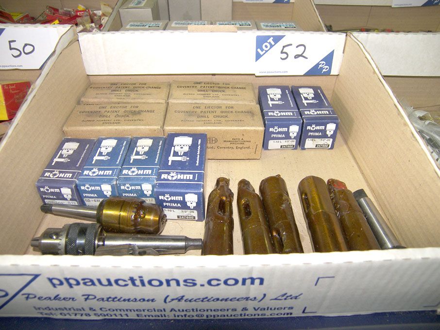 Qty Rohm 1/2" drill chucks & sleeves (unused) - Eq...
