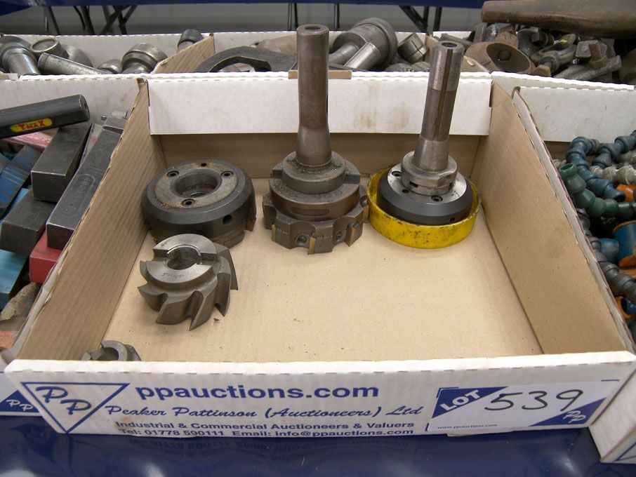 2x R8 tip milling cutters, & 3x milling cutters -...