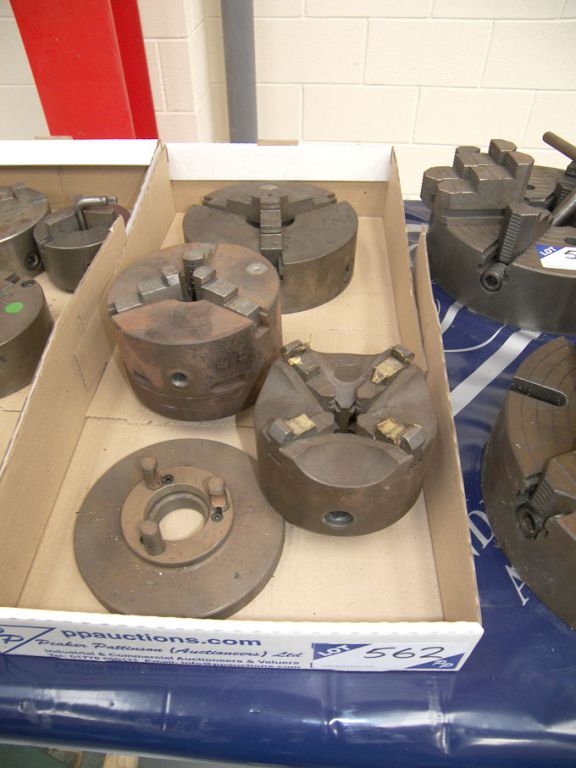 Pratt 230mm 3 jaw chuck, Pratt 150mm 3 jaw chuck,...