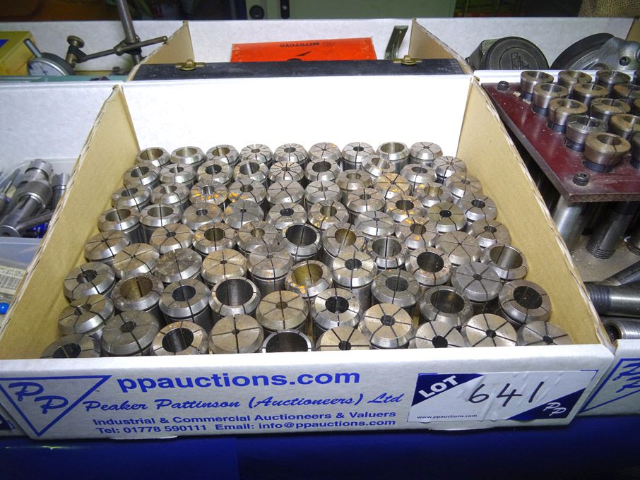 Qty various sized machine collets - lot located at...