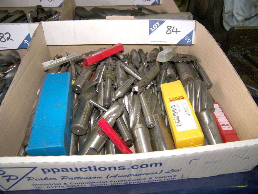 Qty HSS end mills, slot drills etc to 1 1/4" appro...
