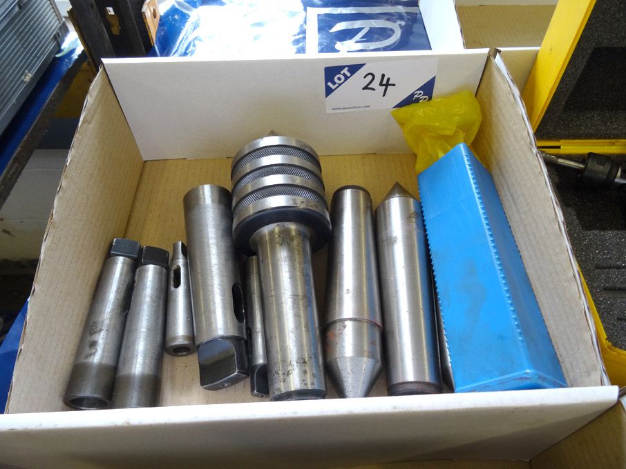 Qty various drill sleeves, centres, revolving cent...
