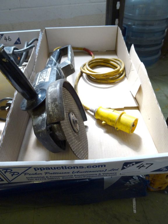 AEG 110v angle grinder, 180mm dia blade