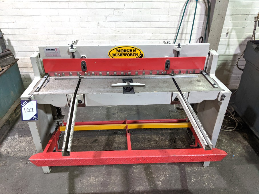 Morgan Rushworth AST S1320/1.6 treadle guillotine,...