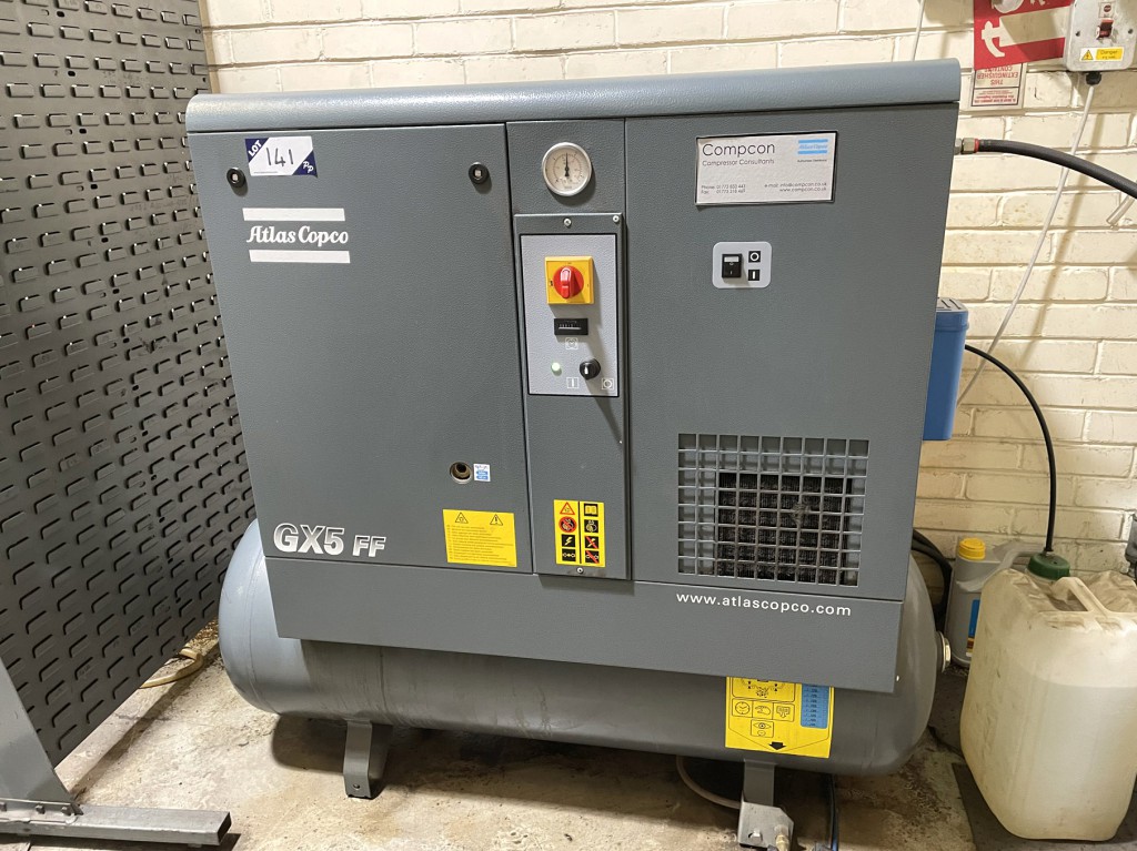 Atlas Copco GX5FFEP compressor on air receiver, 5....
