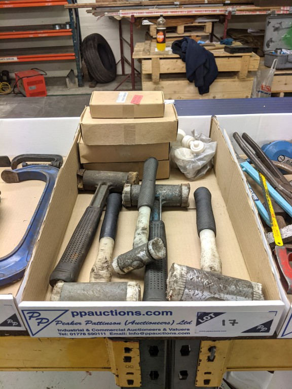 Qty various nylon faced hammers with Qty various s...