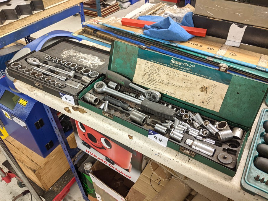 Qty various socket sets in 2 cases