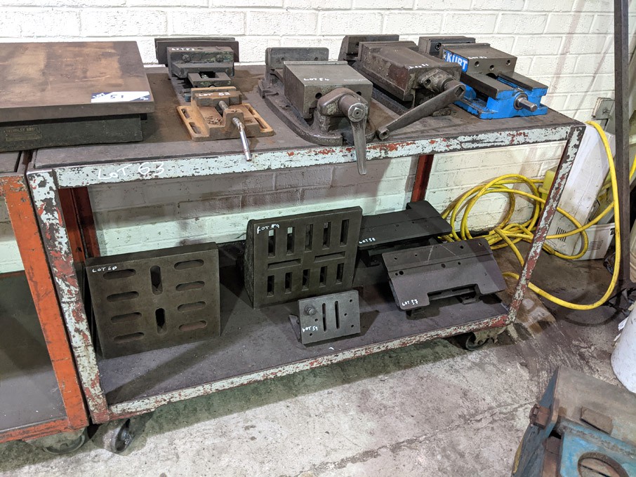 Heavy duty metal mobile trolley, 1250x620x810mm hi...
