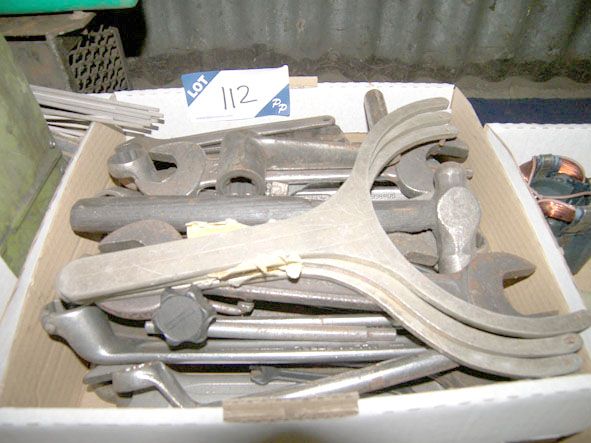 Qty various size spanners etc - Located at PP Stor...